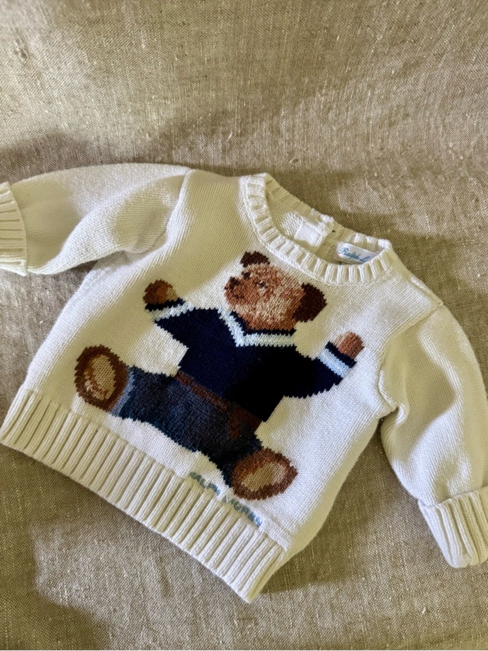 Ralph Lauren Teddy Bear Cotton Sweater 3 mos